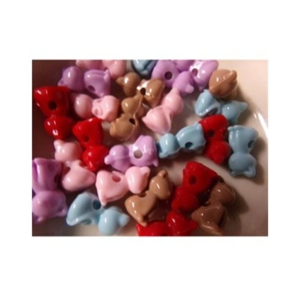 Mixed Color Cat Kitten Acrylic Beads - Picture 1 of 2